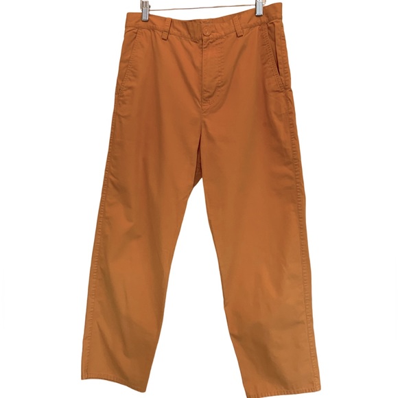 COS Pants - COS Yellow Orange Tapered Leg Cotton Twill Chino Pants Women's Size Large